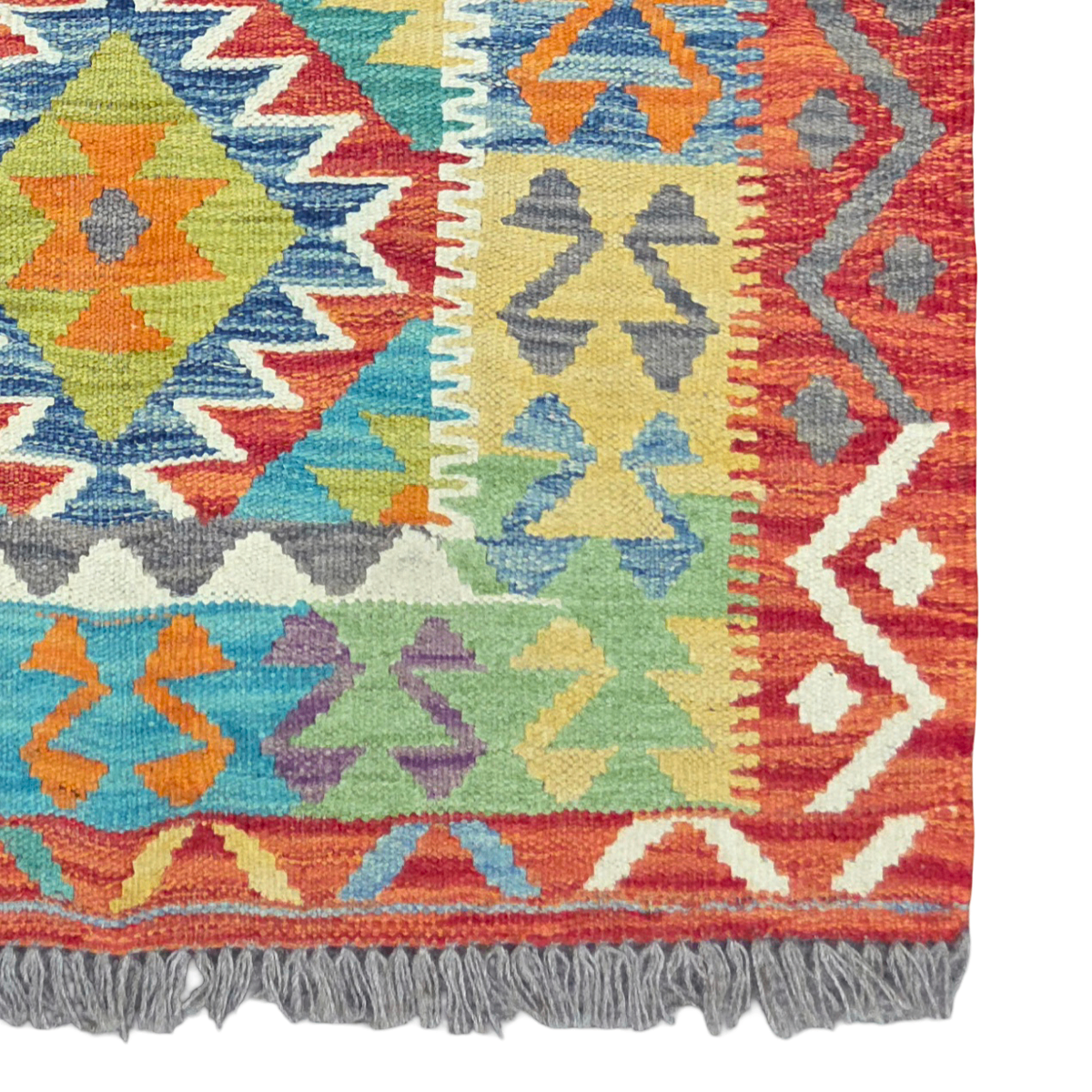 100 x 83 cm Hand Woven Afghan Kilim Rug