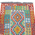 100 x 83 cm Hand Woven Afghan Kilim Rug