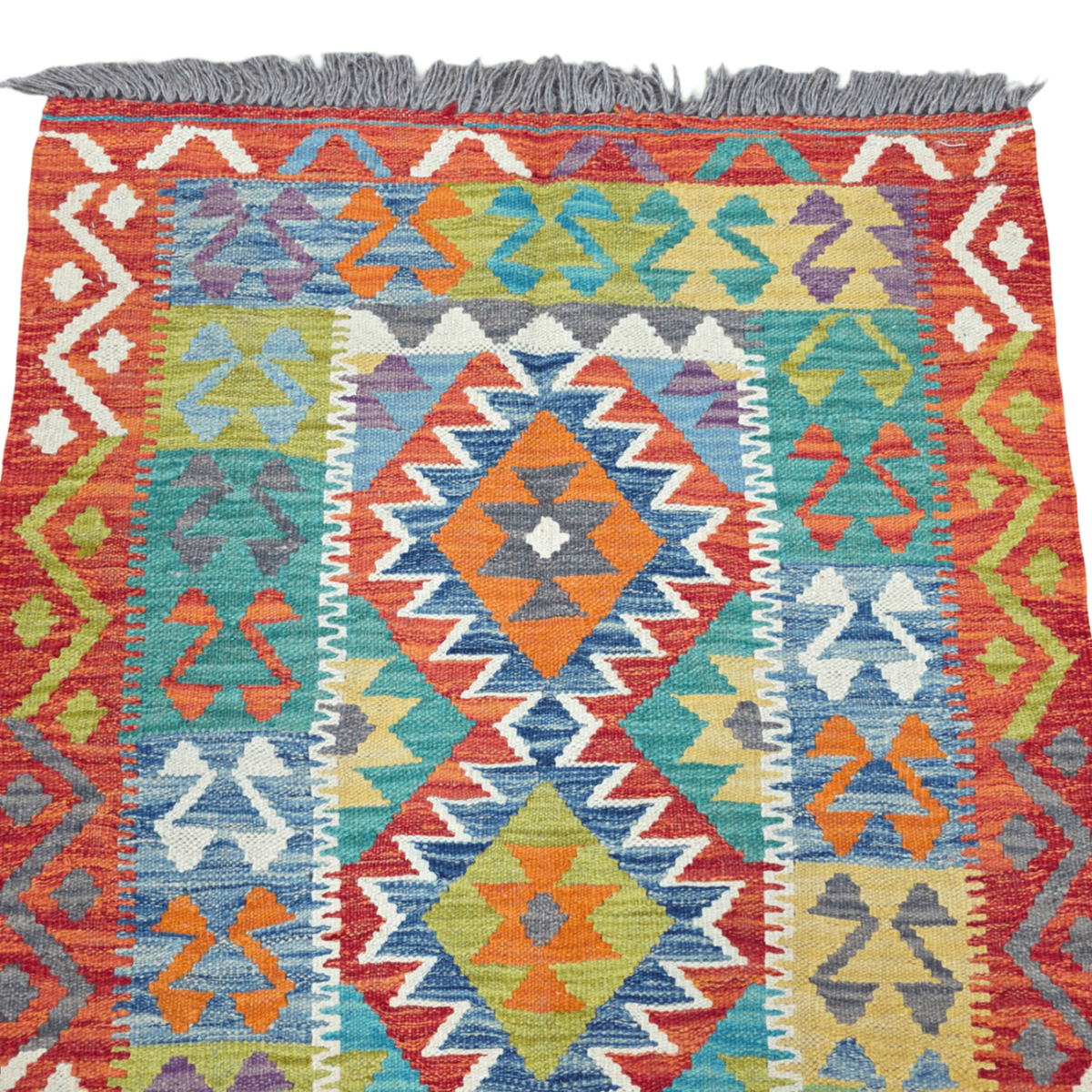 100 x 83 cm Hand Woven Afghan Kilim Rug