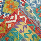 100 x 83 cm Hand Woven Afghan Kilim Rug