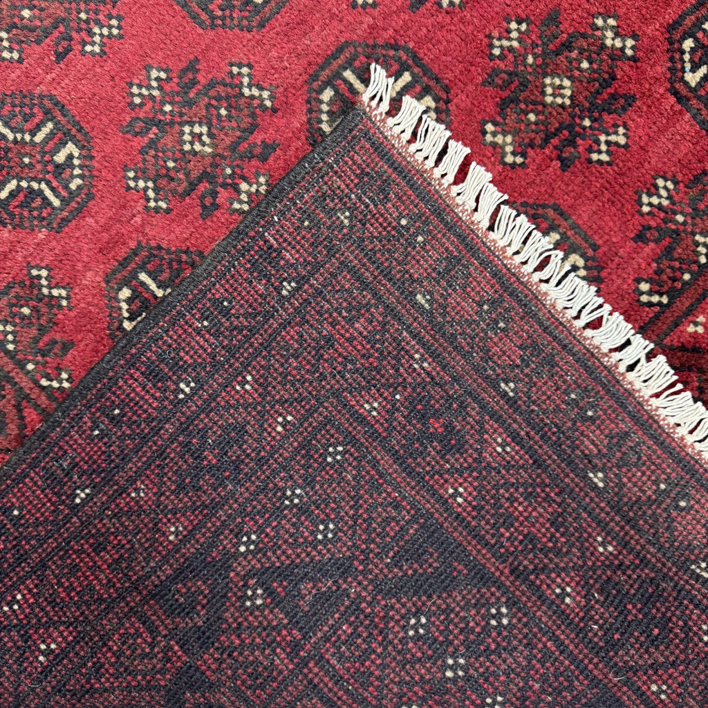 188 x 154 cm Hand-Knotted Afghan Bokhara Akche Rug