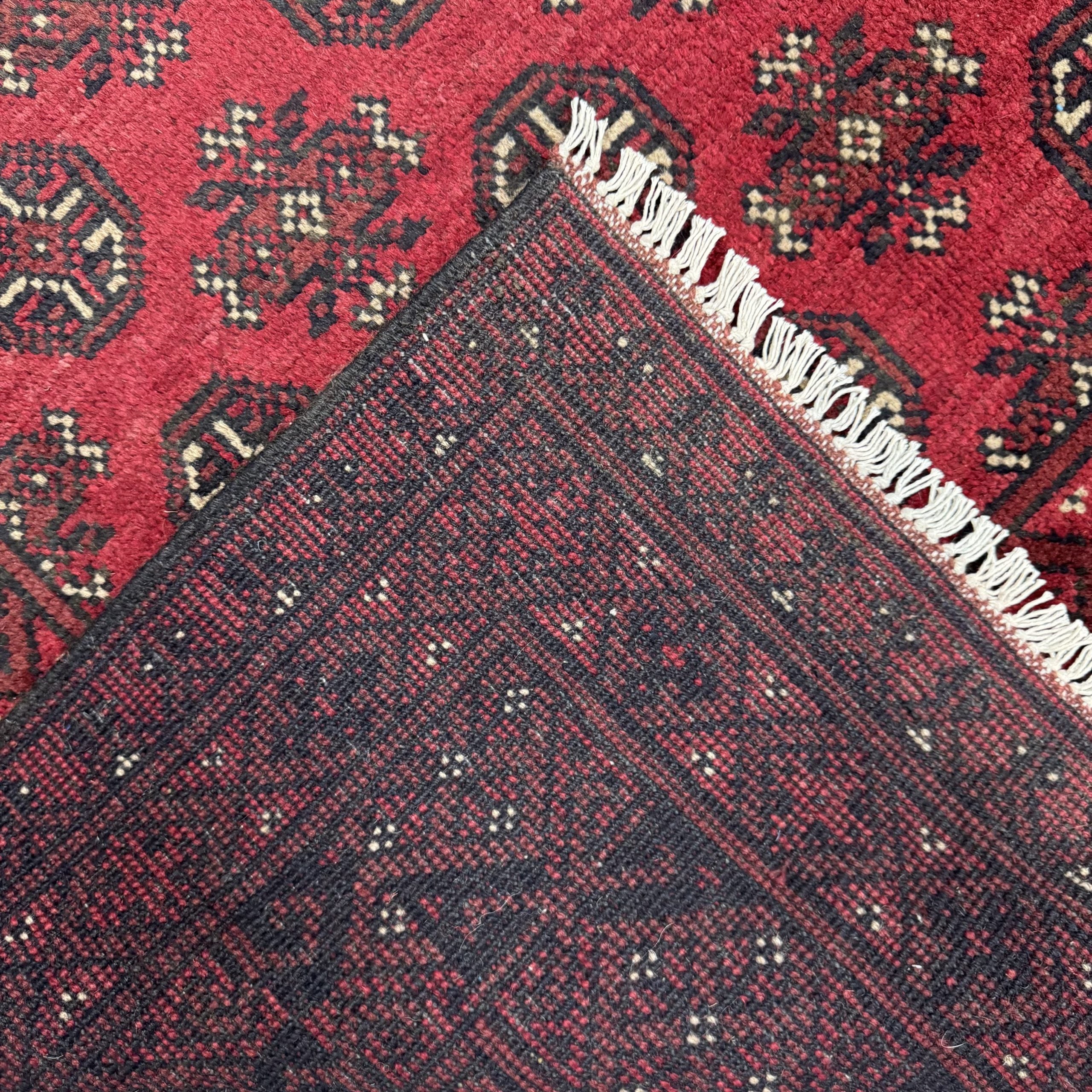 188 x 154 cm Hand-Knotted Afghan Bokhara Akche Rug
