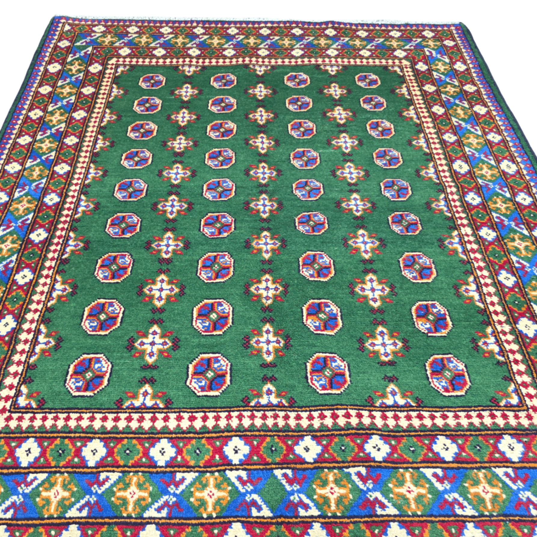 194 x 149 cm Hand-Woven Afghan Akche Rug