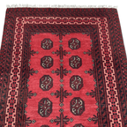 197 x 100 cm Hand-Knotted Afghan Bokhara Akche Rug