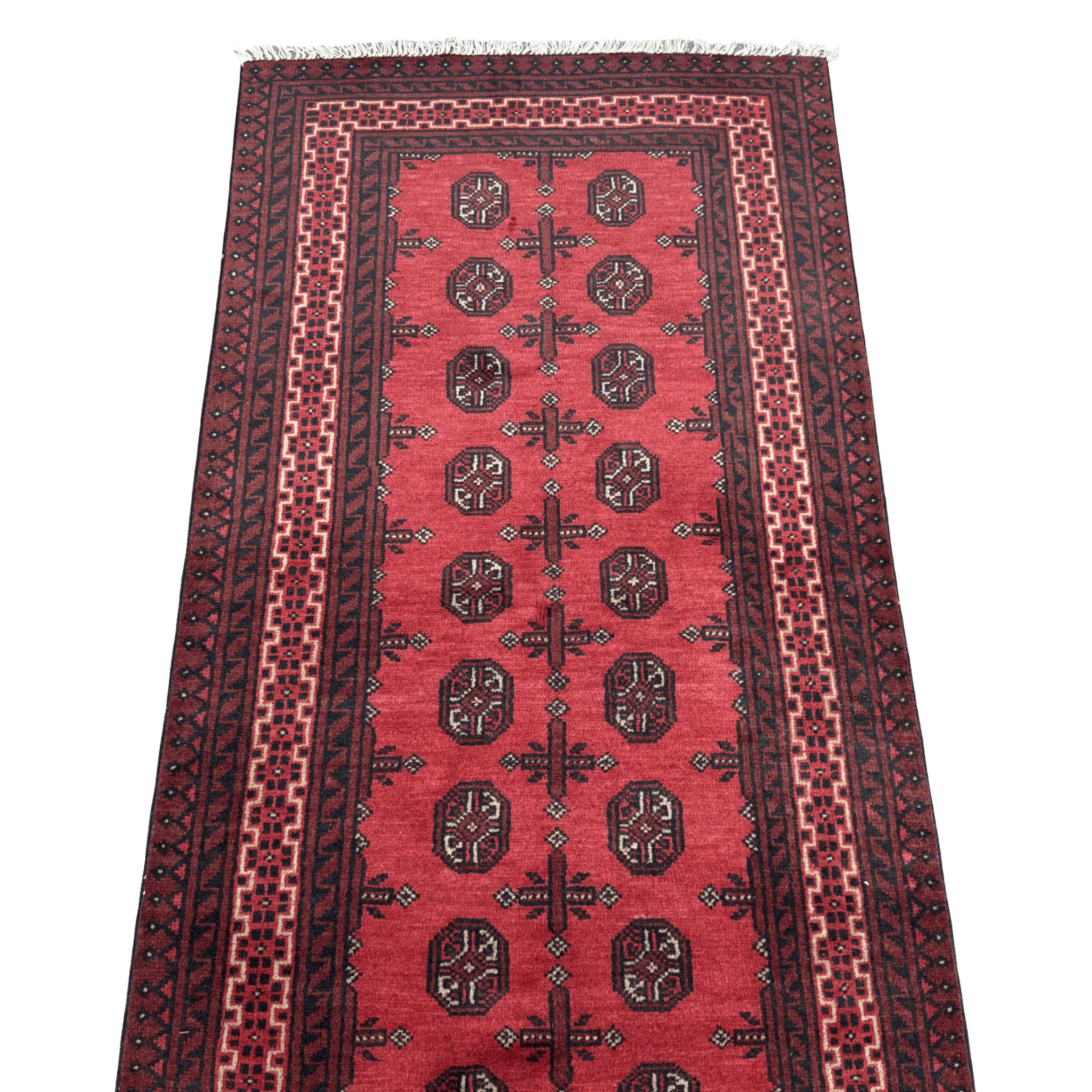 197 x 100 cm Hand-Knotted Afghan Bokhara Akche Rug