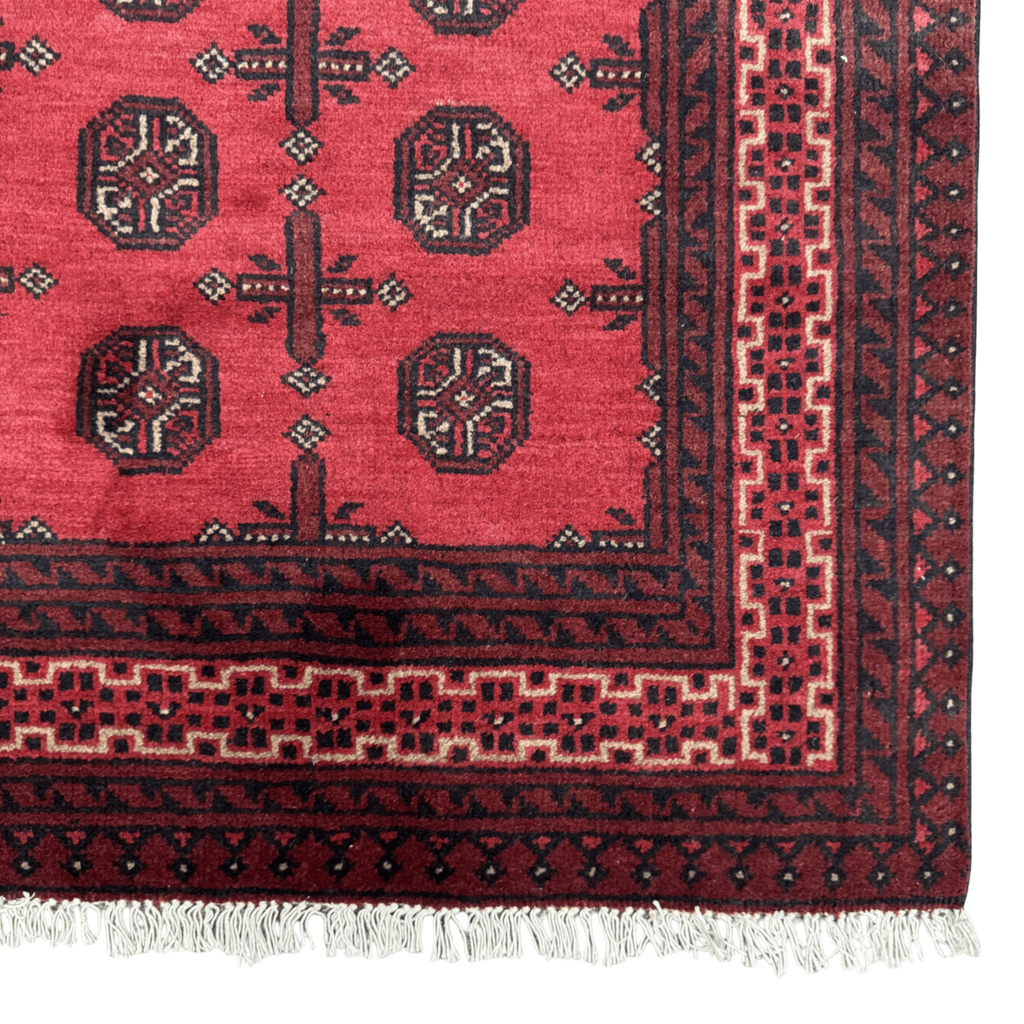197 x 100 cm Hand-Knotted Afghan Bokhara Akche Rug