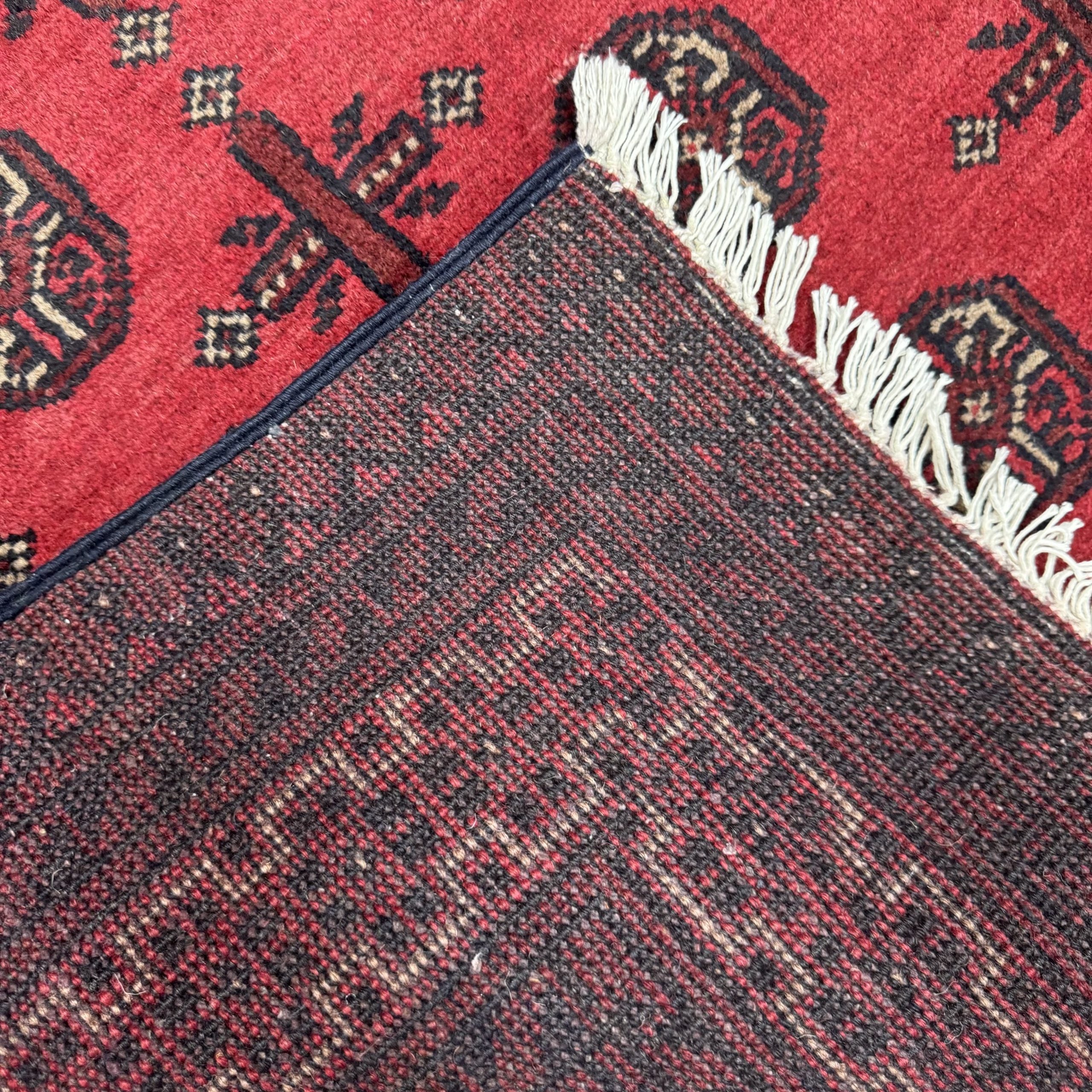 197 x 100 cm Hand-Knotted Afghan Bokhara Akche Rug