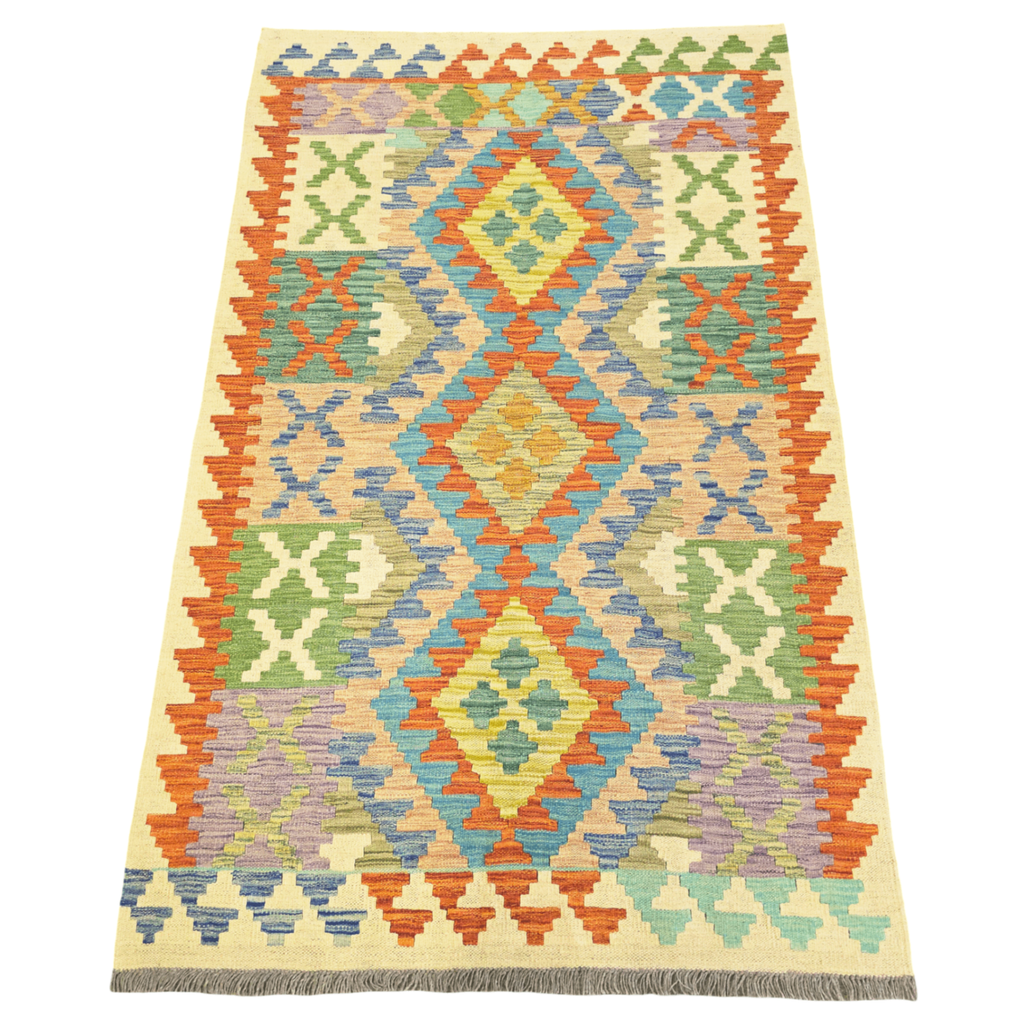 198 x 123 cm Hand Woven Afghan Kilim Rug