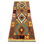 208 x 76 cm Hand Woven Afghan Kilim Chobi Runner Rug