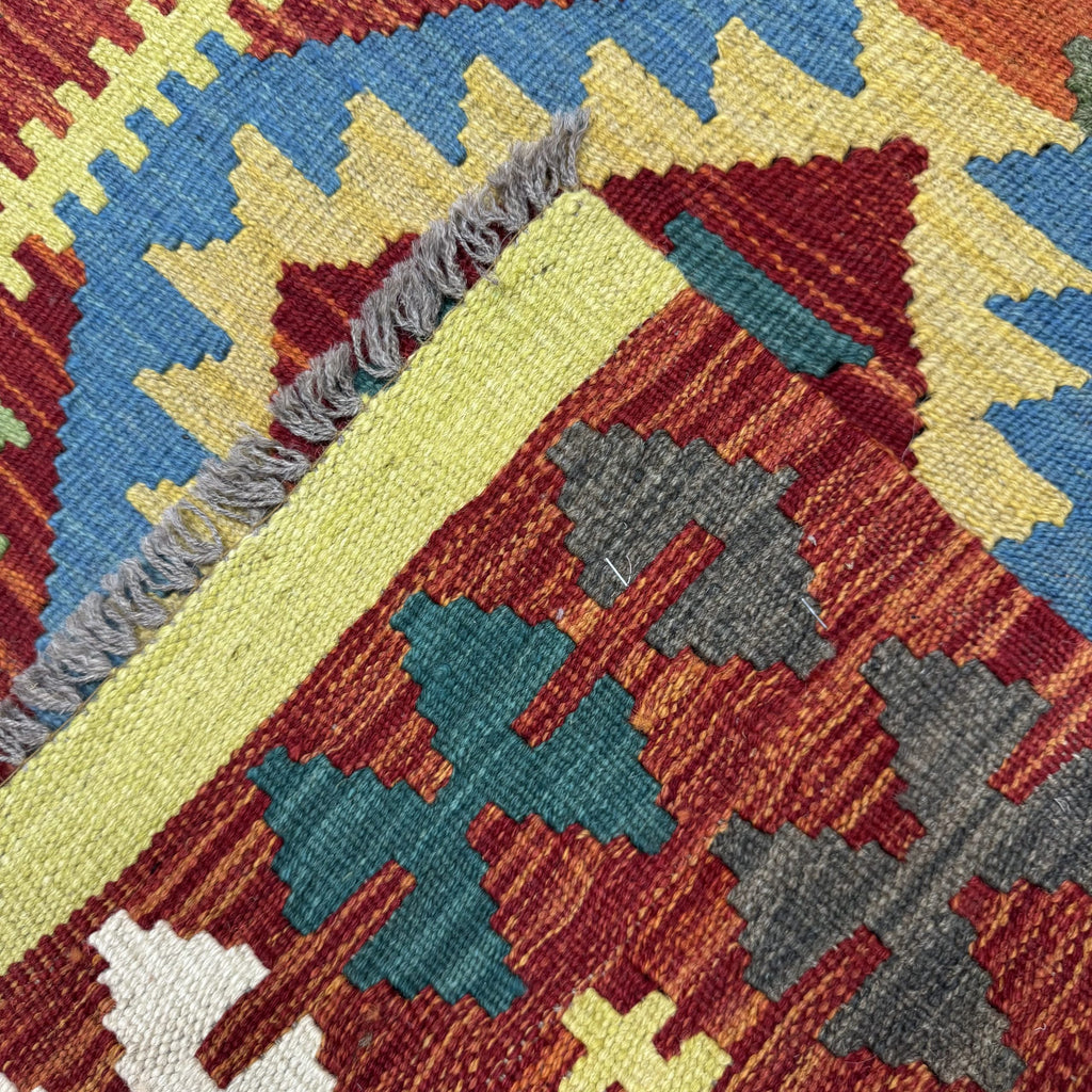 208 x 76 cm Hand Woven Afghan Kilim Chobi Runner Rug