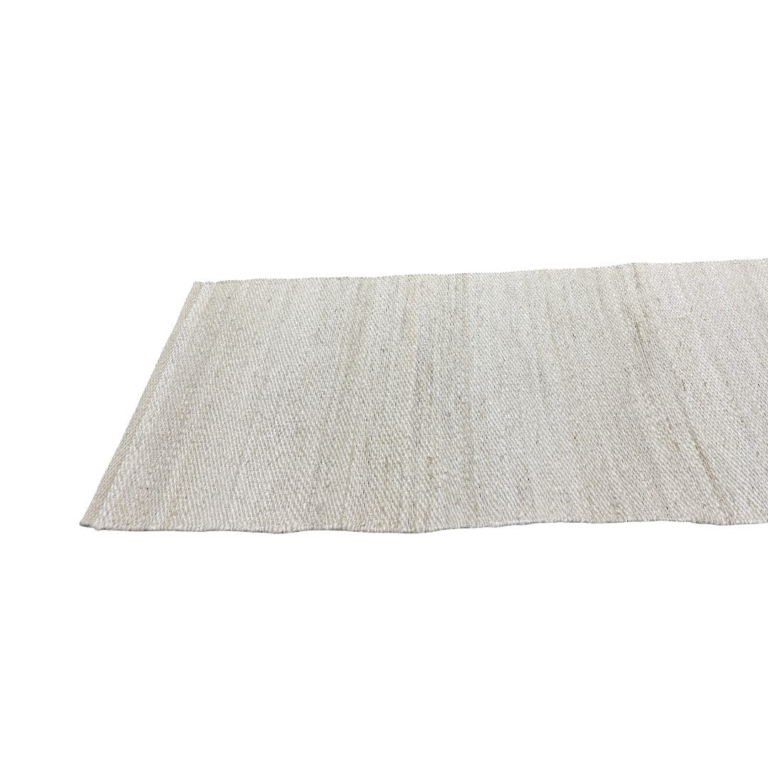 310 x 64 cm Handwoven Jute Runner Rug – Natural White Woven Texture