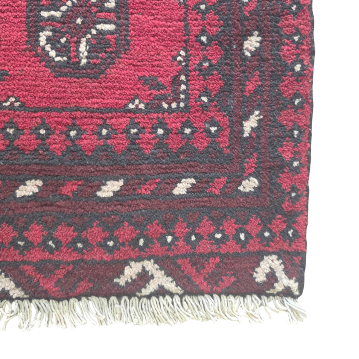 60 x 45 cm Hand-Woven Red Afghan Akche