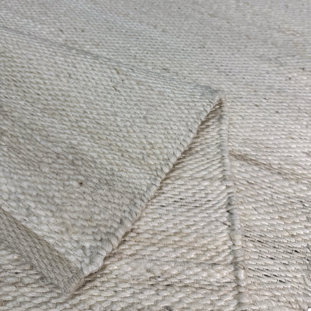 310 x 64 cm Handwoven Jute Runner Rug – Natural White Woven Texture