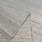 310 x 64 cm Handwoven Jute Runner Rug – Natural White Woven Texture