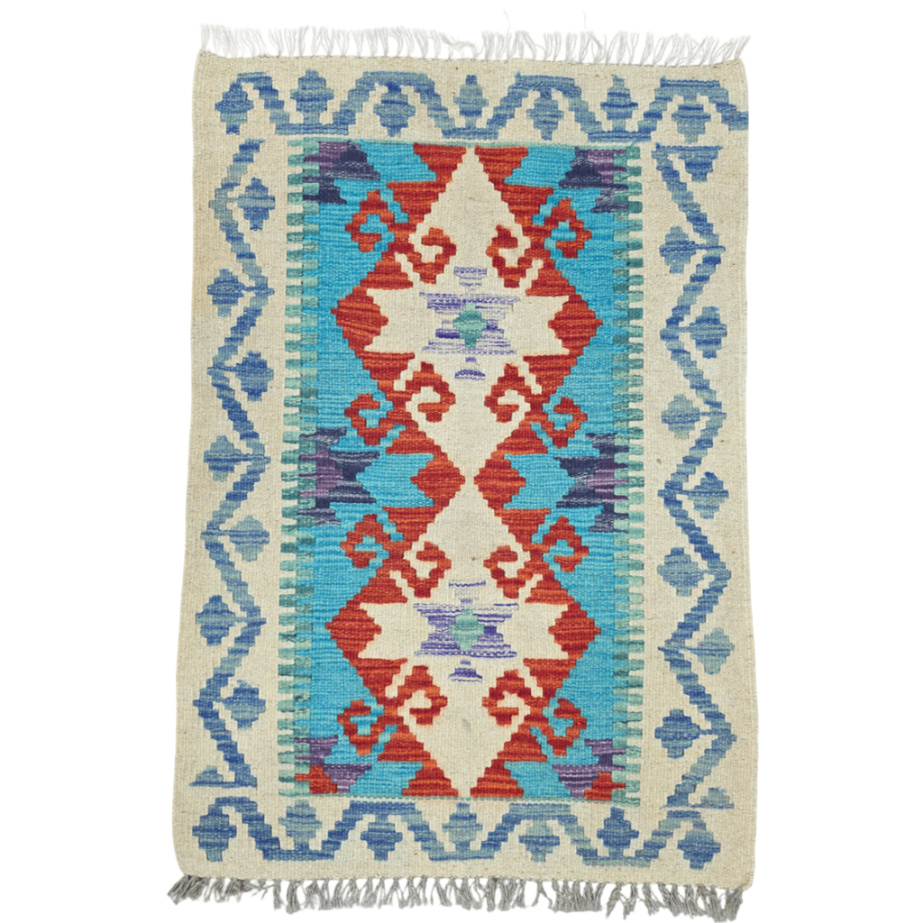 90 x 60 cm Hand-Woven Afghan Kilim