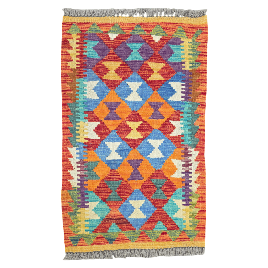 90 x 60 cm Hand-Woven Afghan Kilim