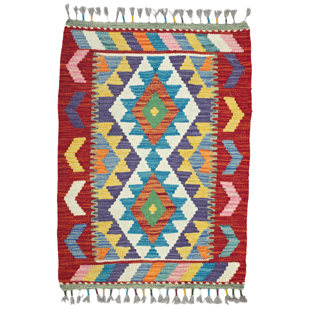 90 x 60 cm Hand-Woven Afghan Kilim