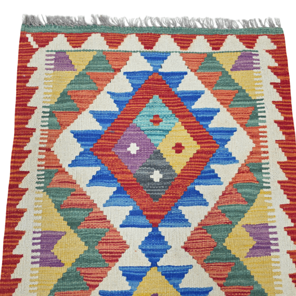 90 x 60 cm Hand-Woven Afghan Kilim