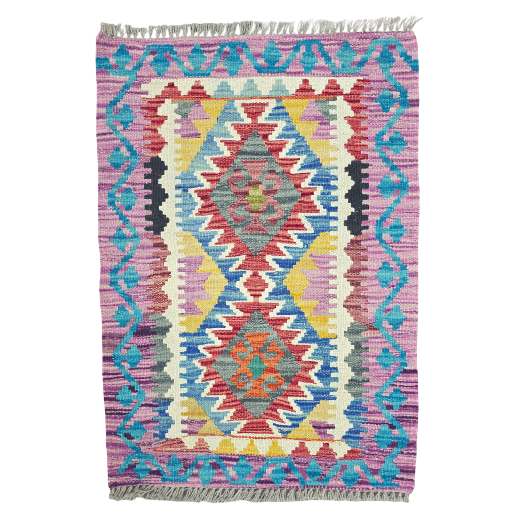 90 x 60 cm Hand-Woven Afghan Kilim