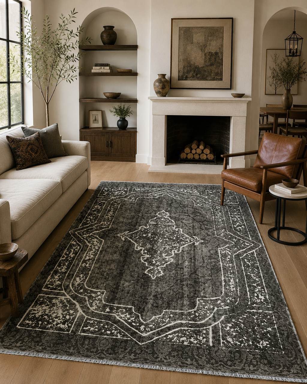 269 x 182 cm Hand-Knotted Ultra Vintage Persian Wool Rug