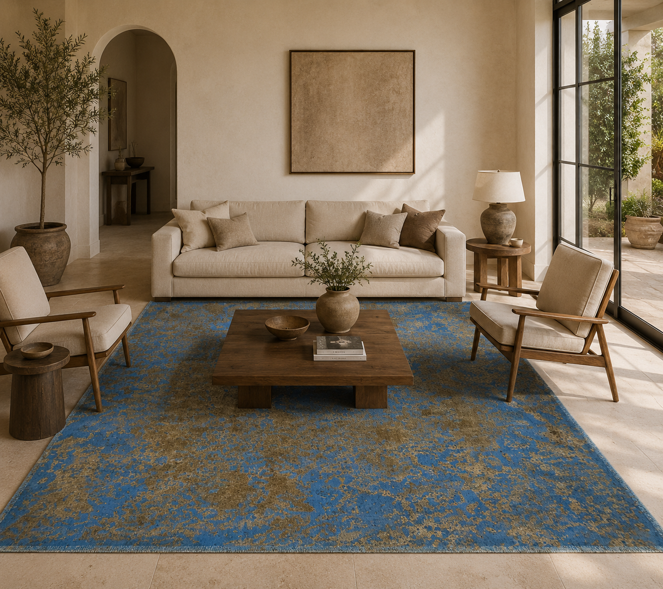 269 x 225 cm Hand-Knotted Ultra Vintage Persian Wool Rug