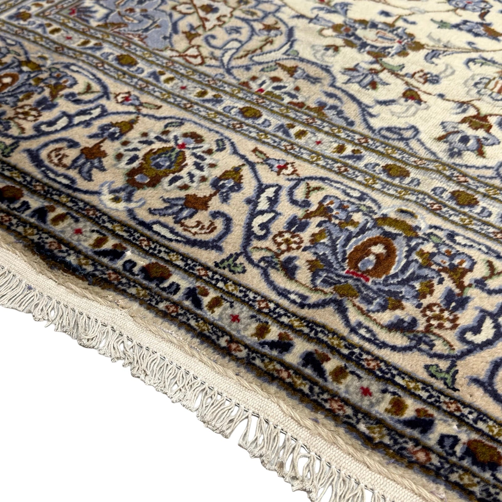 300 x 207 cm Hand-Knotted Persian Kashan Cream Rug