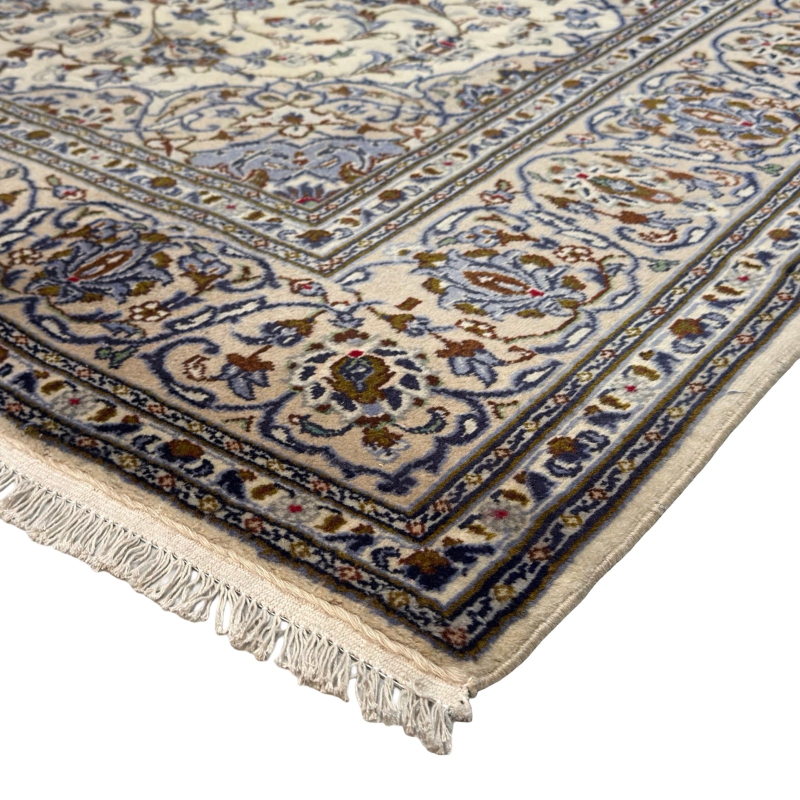300 x 207 cm Hand-Knotted Persian Kashan Cream Rug
