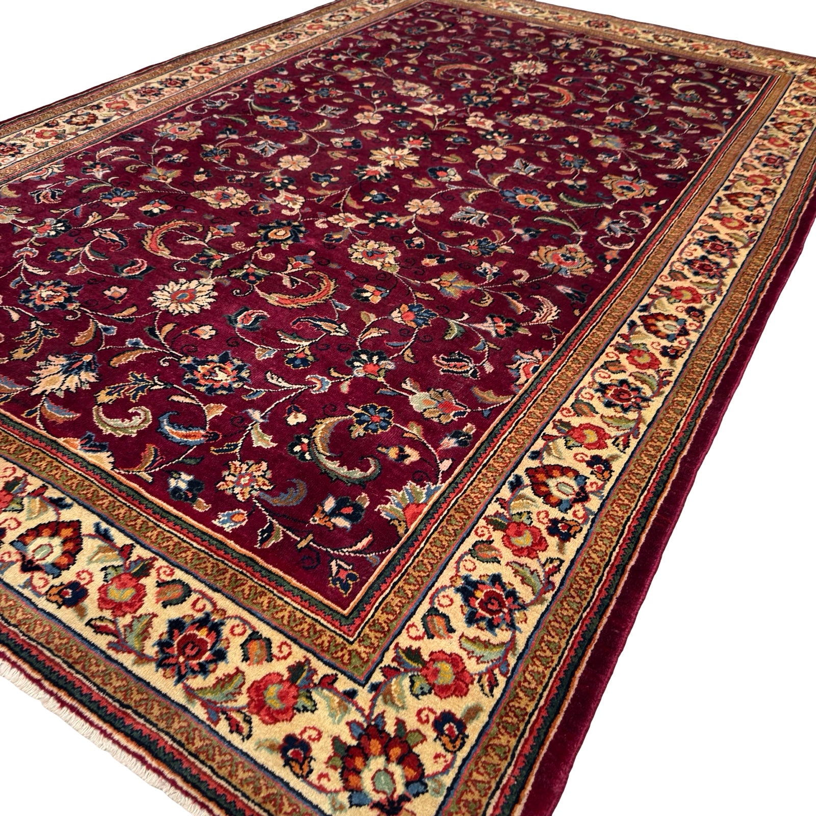 290 x 200 cm Hand-Knotted Persian Sarough All-Over Floral Rug