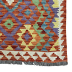 149 × 97 cm Hand-Woven Afghan Kilim Rug – Wool Flatweave