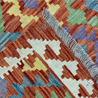 149 × 97 cm Hand-Woven Afghan Kilim Rug – Wool Flatweave