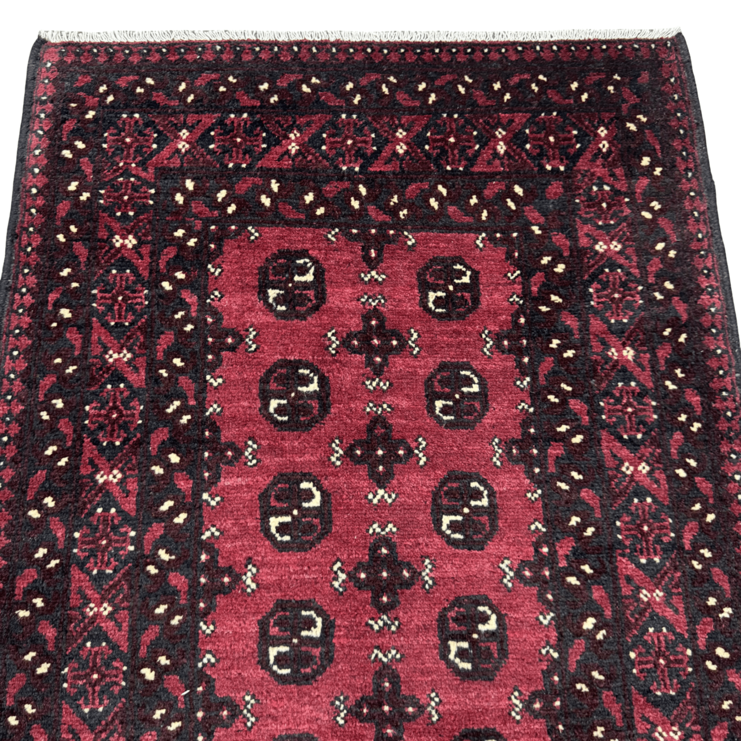 195 x 97 cm Hand-Knotted Afghan Bokhara Akche Rug