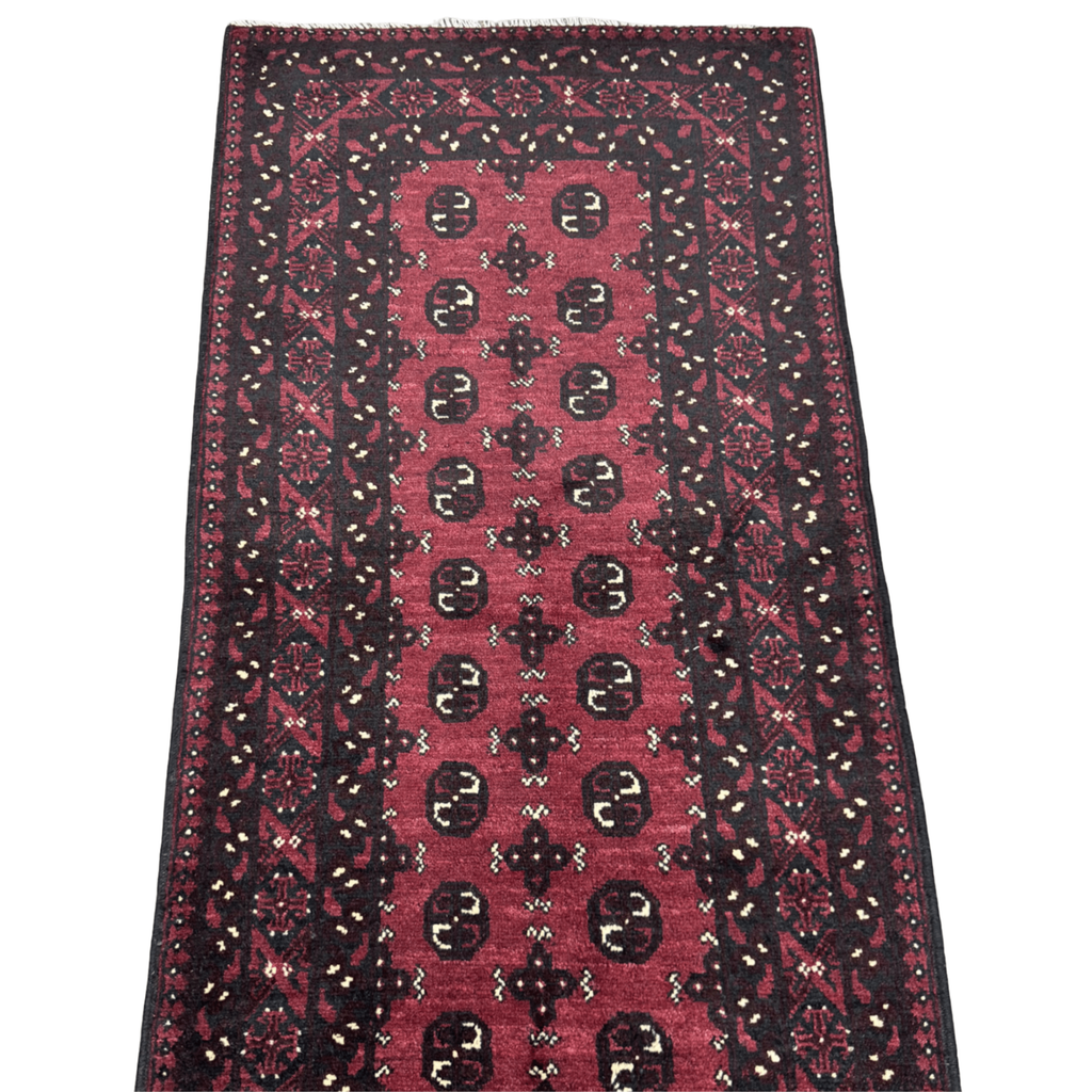 195 x 97 cm Hand-Knotted Afghan Bokhara Akche Rug