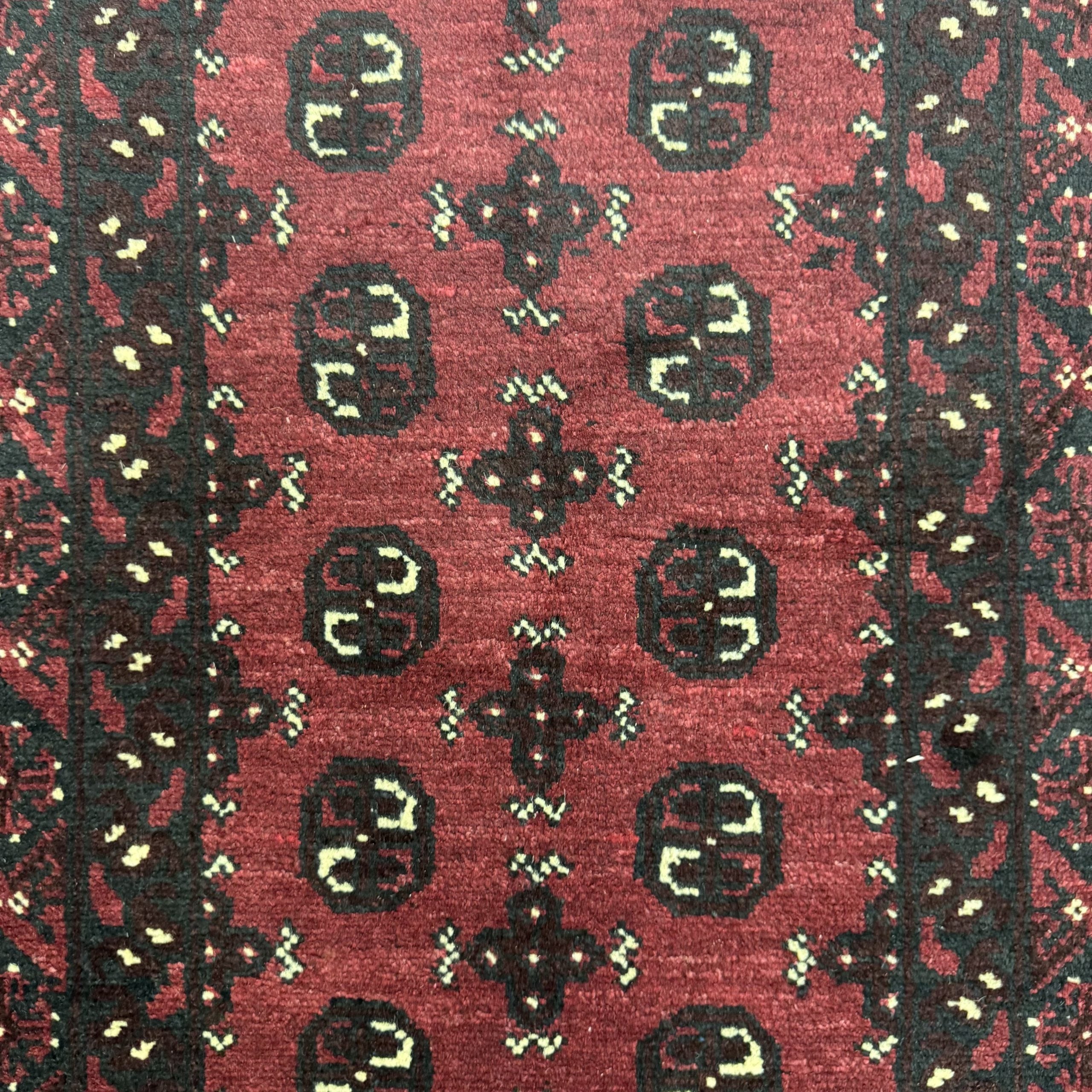 195 x 97 cm Hand-Knotted Afghan Bokhara Akche Rug