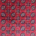196 x 147 cm Hand-Knotted Afghan Akche Red