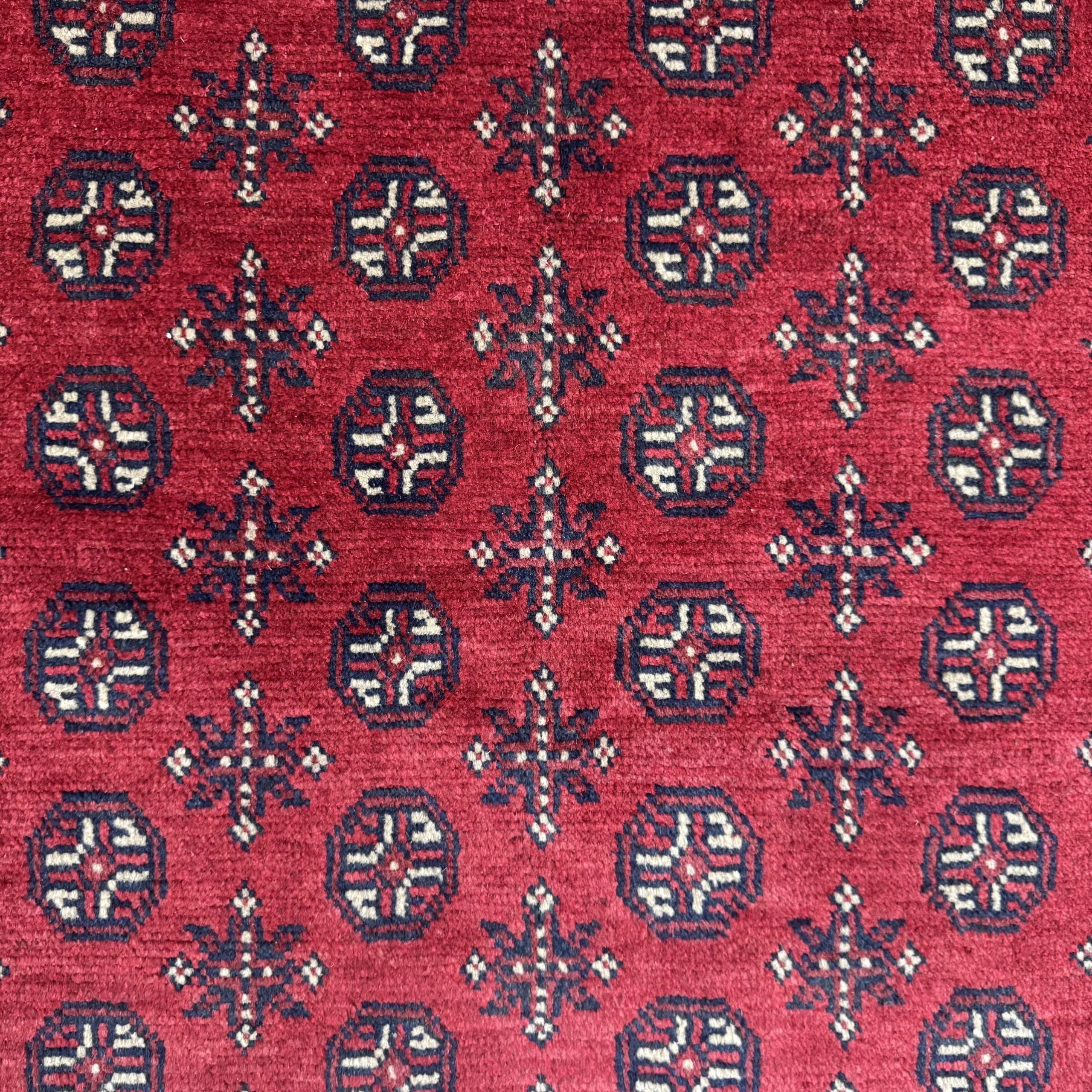 196 x 147 cm Hand-Knotted Afghan Akche Red
