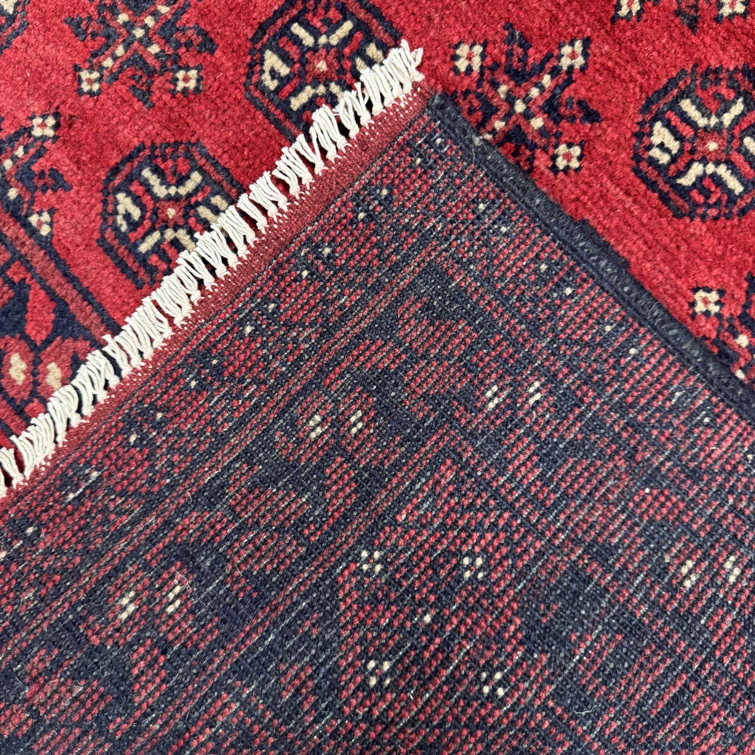 196 x 147 cm Hand-Knotted Afghan Akche Red