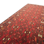 282 x 75 cm Fine Hand-Knotted Afghan Turkmen Red Runner Rug