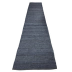 314 x 64 cm Handwoven Jute Runner Rug – Navy Woven Texture