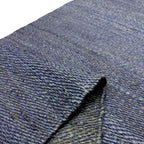 314 x 64 cm Handwoven Jute Runner Rug – Navy Woven Texture