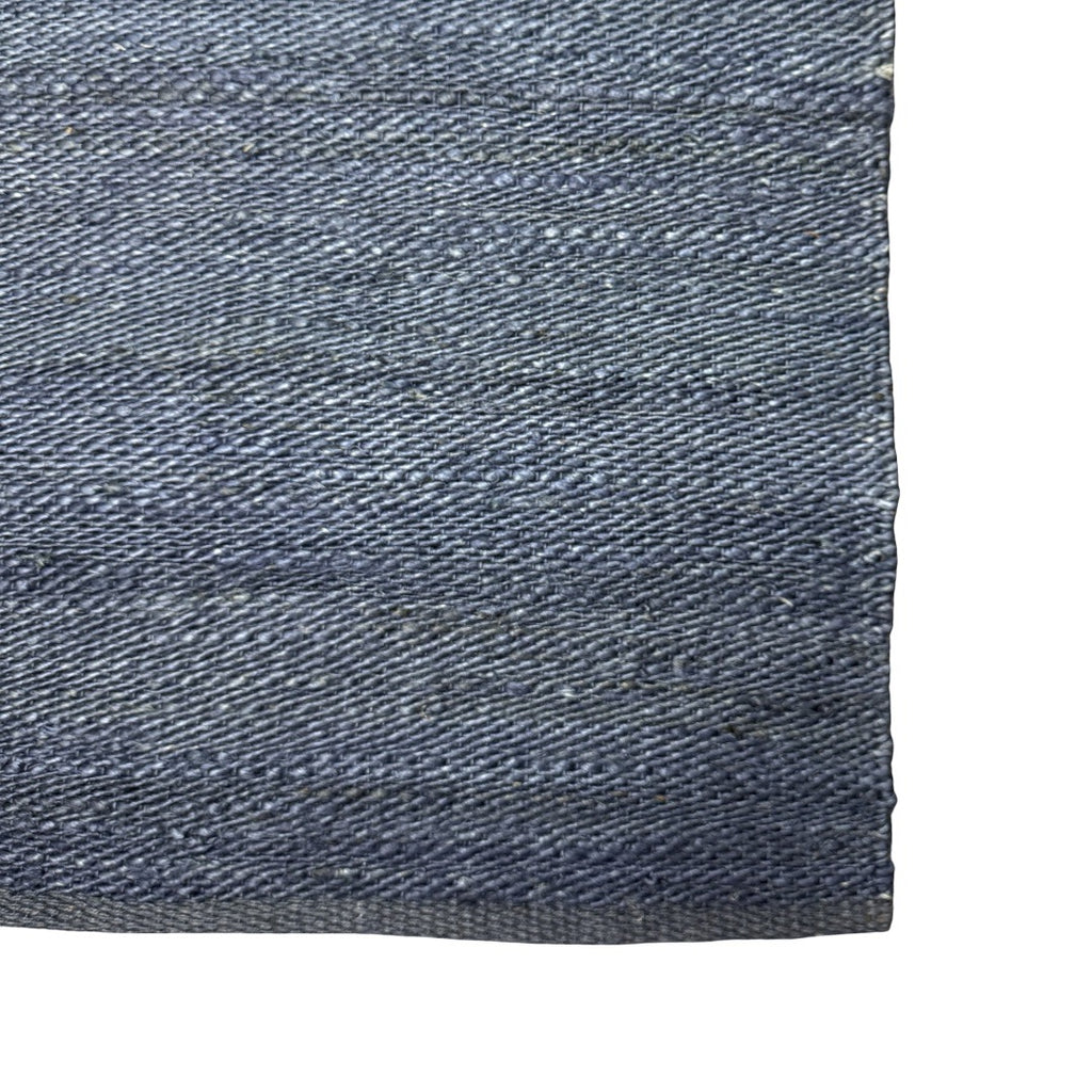 314 x 64 cm Handwoven Jute Runner Rug – Navy Woven Texture