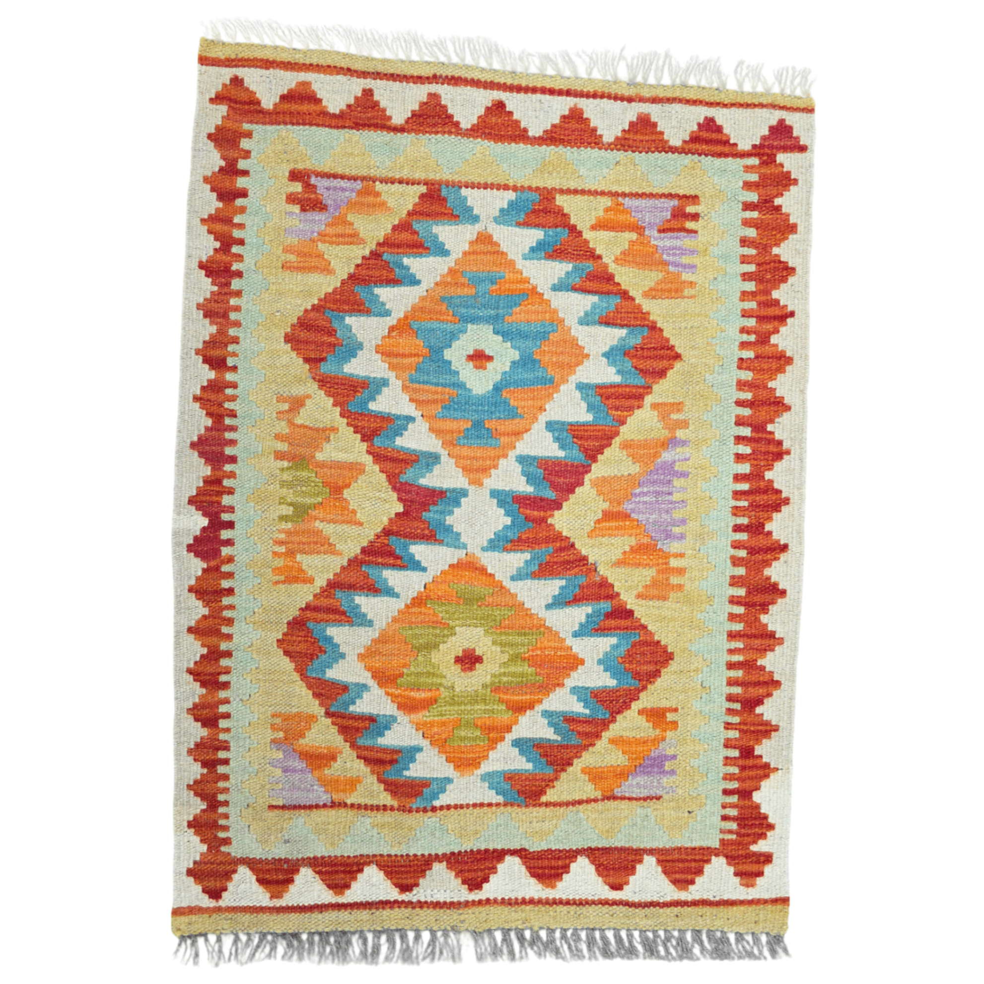 90 x 60 cm Hand-Woven Afghan Kilim