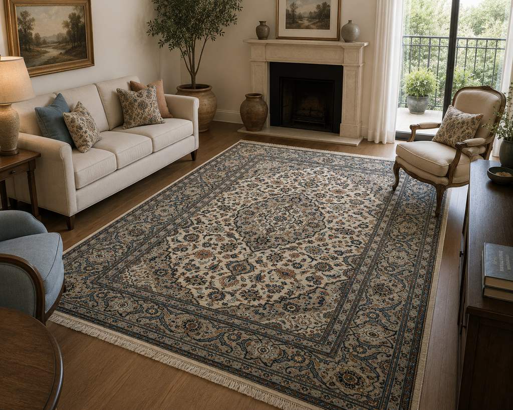 276 × 176 cm Persian Kashan Hand-Knotted Rug