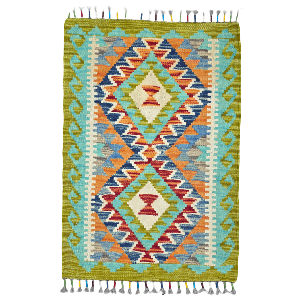 90 x 60 cm Hand-Woven Afghan Kilim