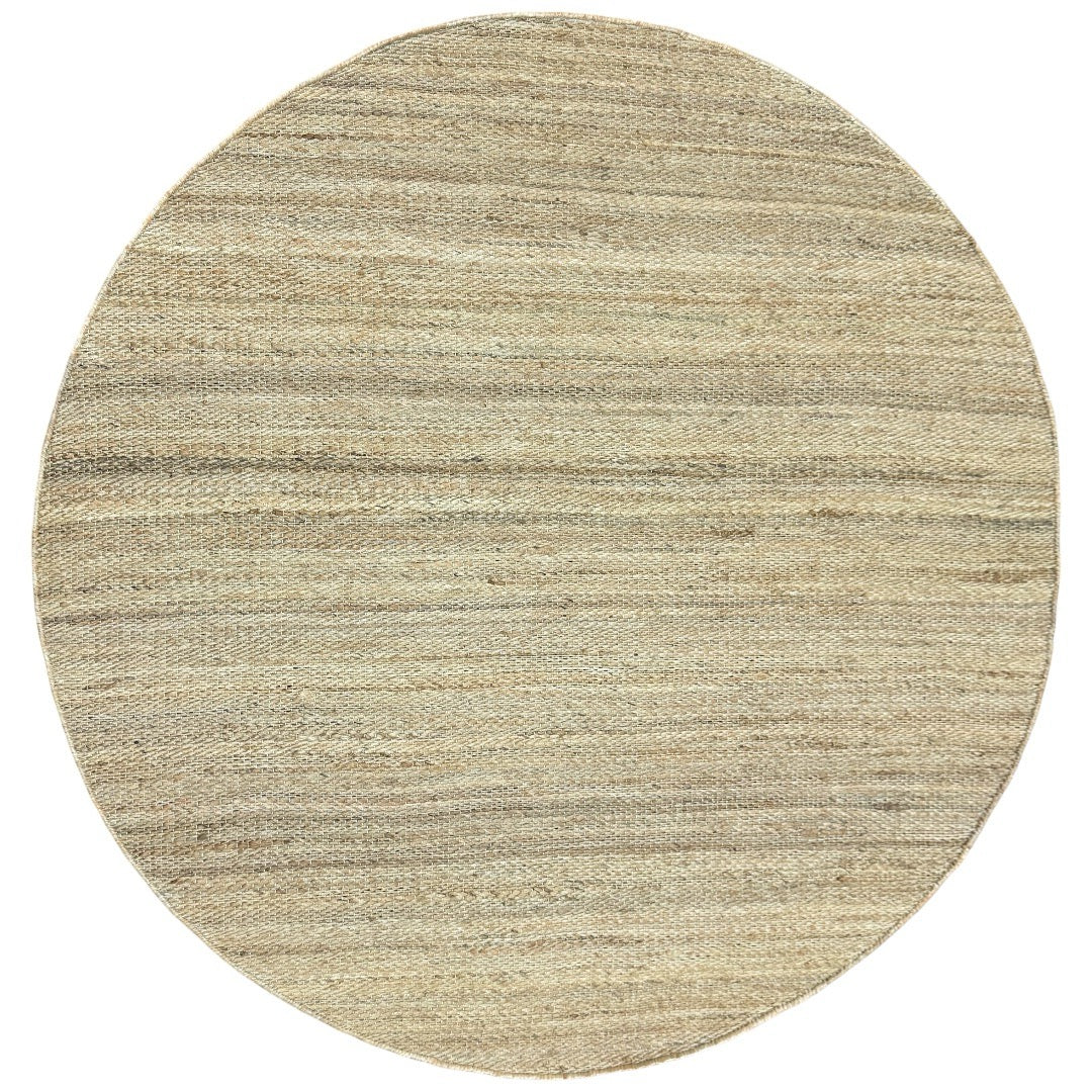 160 x 160 cm Handwoven Round Jute Rug – Natural