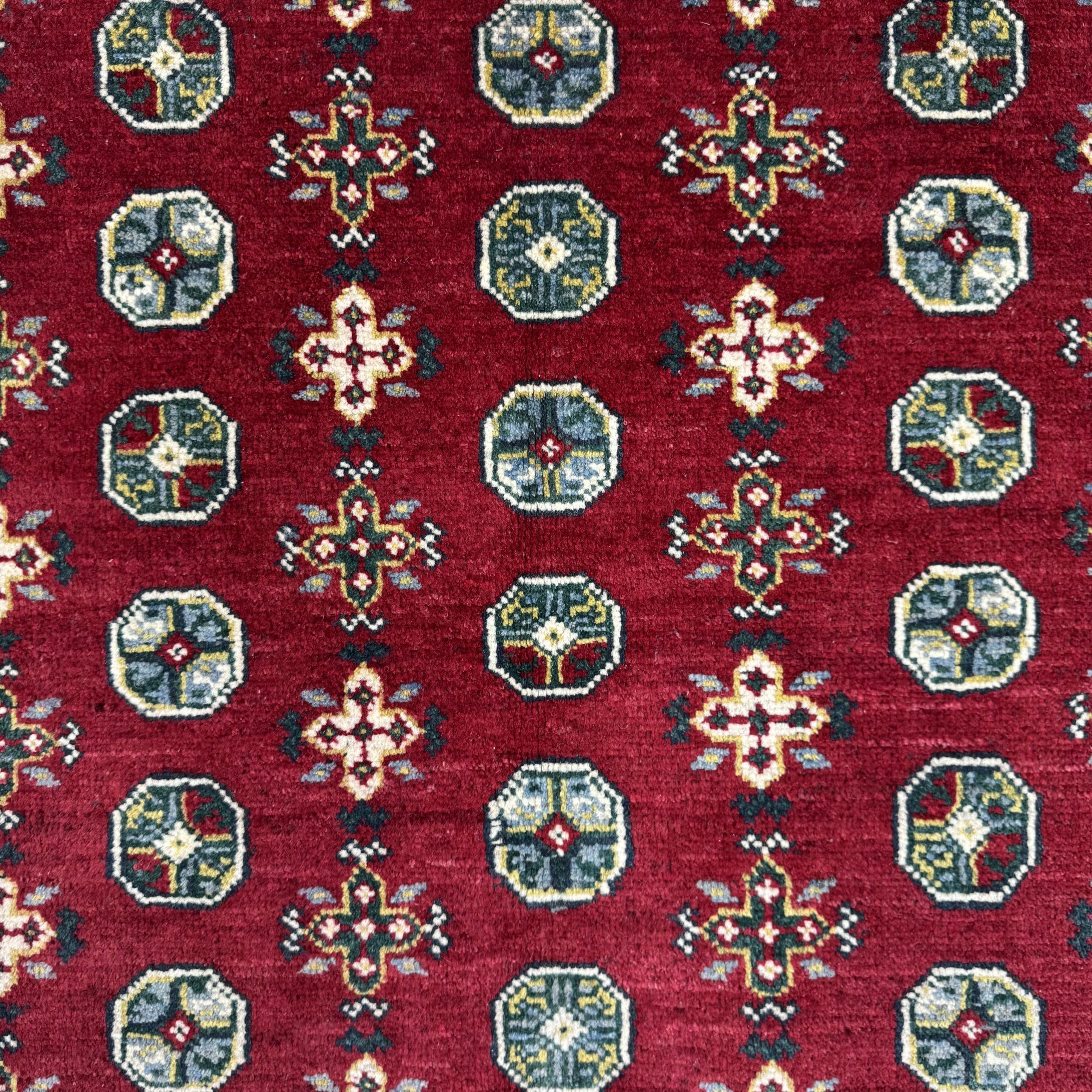 180 x 126 cm Hand-Knotted Afghan Akche Rug, Colorful