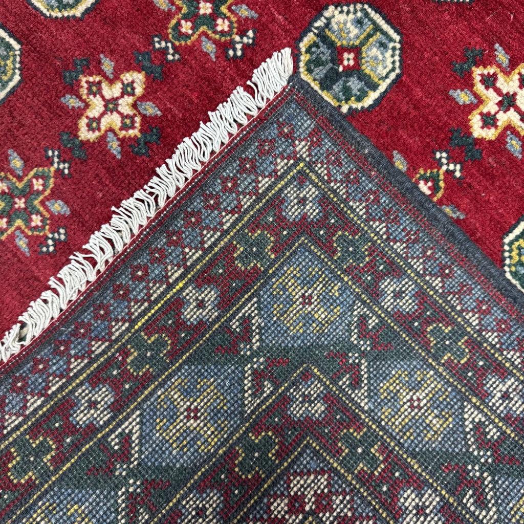 180 x 126 cm Hand-Knotted Afghan Akche Rug, Colorful