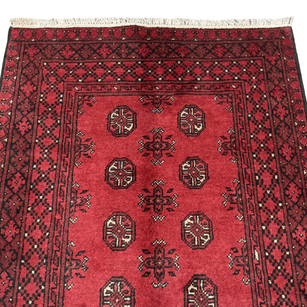 186 x 99 cm Hand-Knotted Afghan Bokhara Akche Rug
