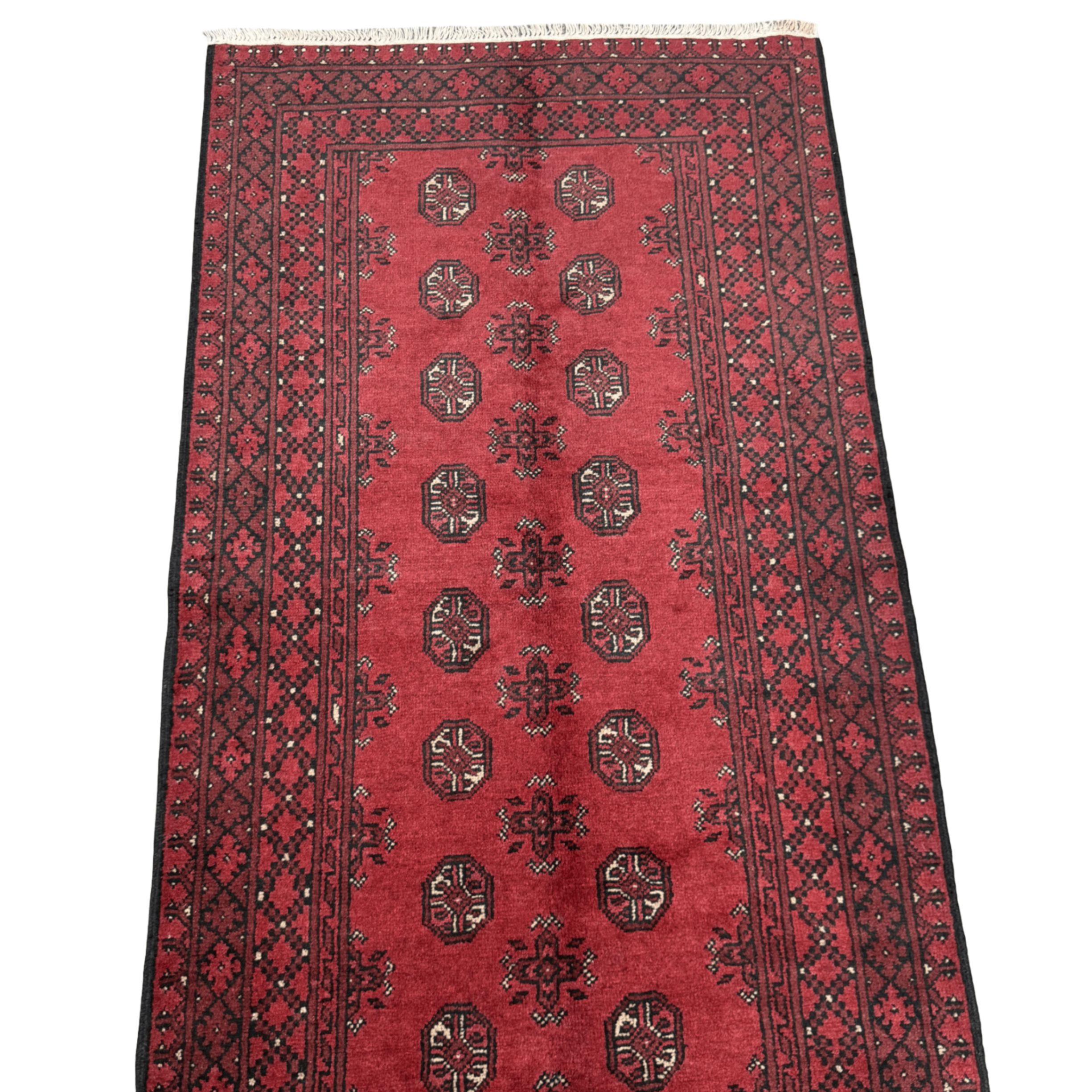 186 x 99 cm Hand-Knotted Afghan Bokhara Akche Rug