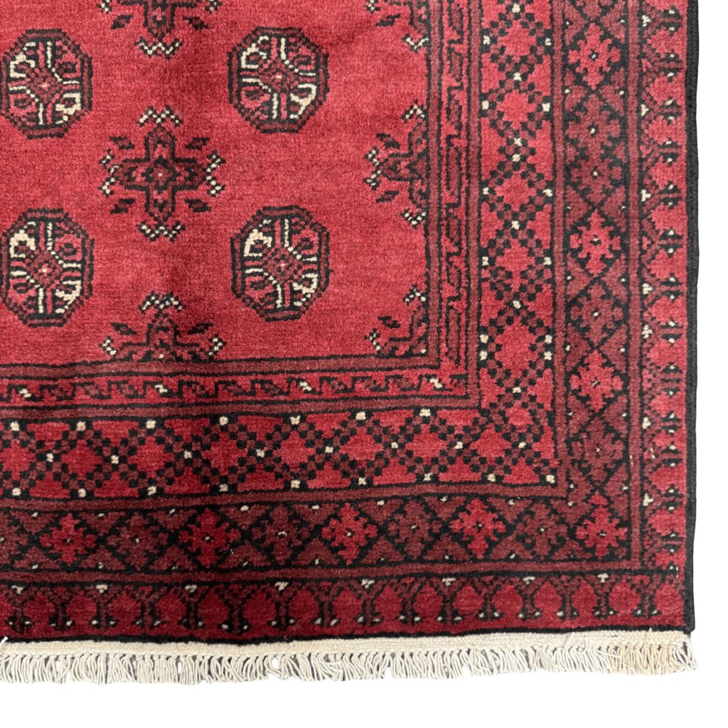 186 x 99 cm Hand-Knotted Afghan Bokhara Akche Rug