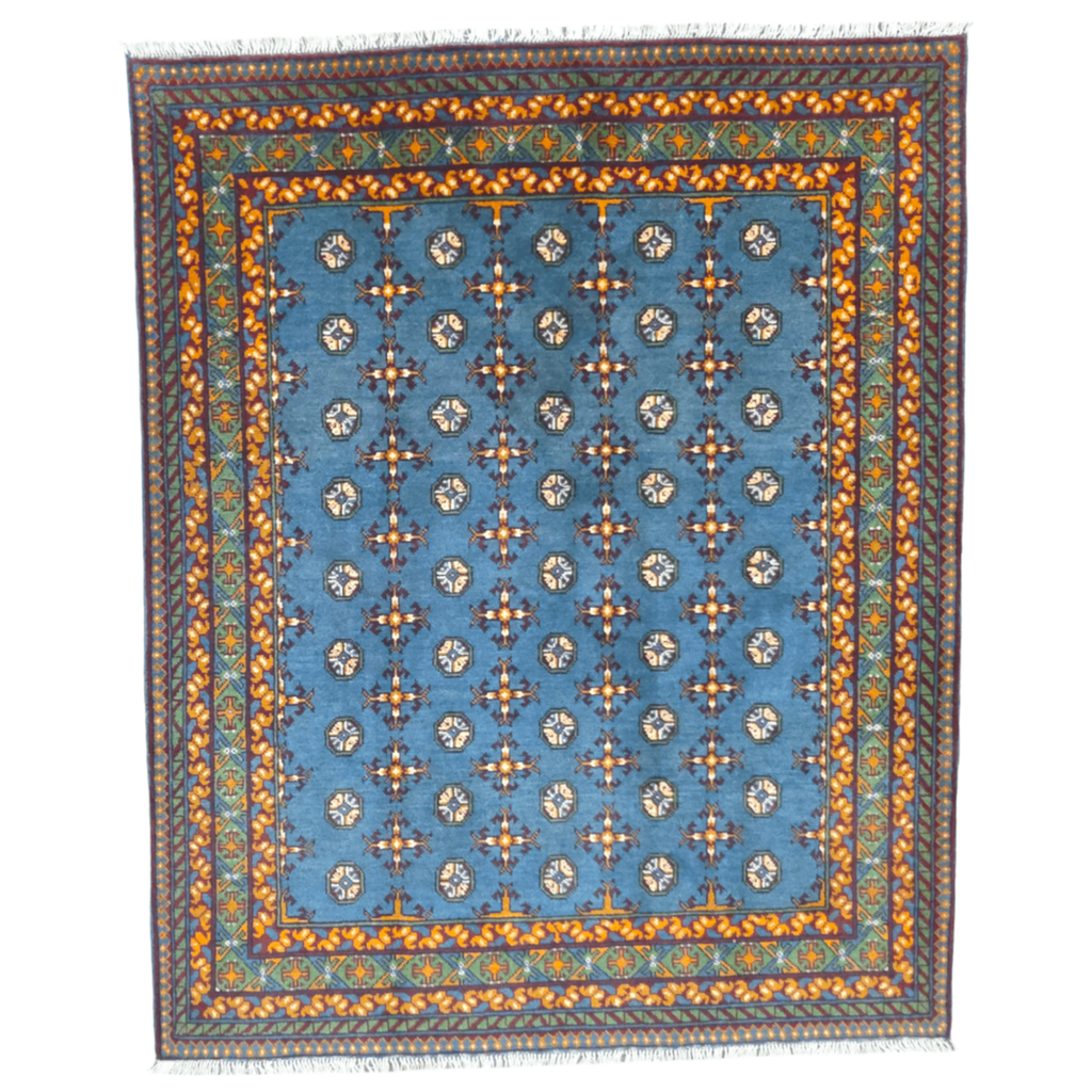 193 x 155 cm Hand-Woven Afghan Akche Rug